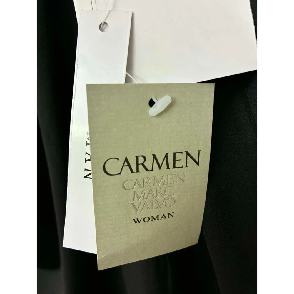 Carmen Marc Valvo Woman 2X Black Draped Sleeveless Tunic Blouse Top NWT - Picture 4 of 6